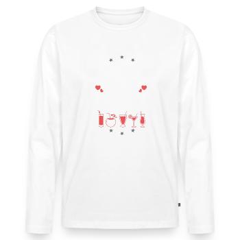 L’équipe Malle Drinking - T-shirt manches longues Premium bio Homme - blanc - Devant - Nico (187cm)