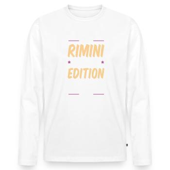 Soirée à boire à Rimini - T-shirt manches longues Premium bio Homme - blanc - Devant - Nico (187cm)
