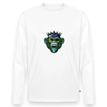 Malle Party Troupe Mallorca Monkey Saying - T-shirt manches longues Premium bio Homme - blanc - Devant - Nico (187cm)