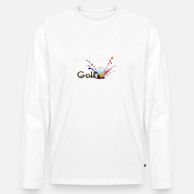 Golf Splash 3 G - Männer Premium Bio Langarmshirt - Weiß