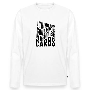I think my soulmate might be carbs - Men's Premium Organic Long Sleeve Shirt - white - Front - Nico (187cm)