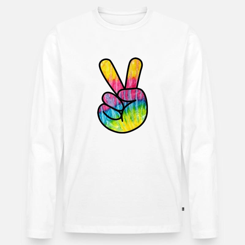 Psychedelische Motorradzeichen - Männer Premium Bio Langarmshirt - Weiß