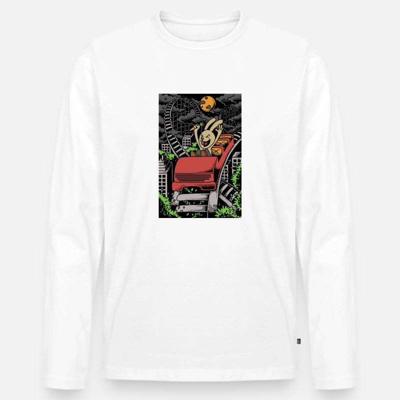 ROLLER COASTER - Männer Premium Bio Langarmshirt - Weiß