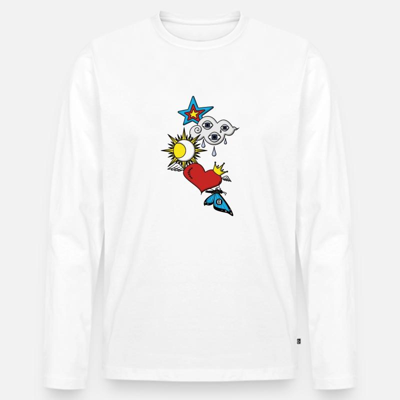 liebe - Männer Premium Bio Langarmshirt - Weiß