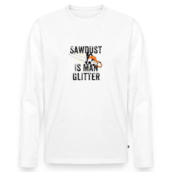 la sciure est une paillette - T-shirt manches longues Premium bio Homme - blanc - Devant - Nico (187cm)