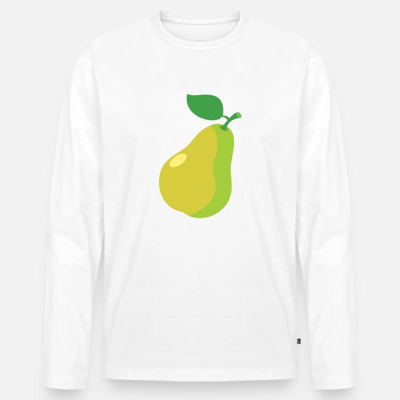 Birne - Männer Premium Bio Langarmshirt - Weiß