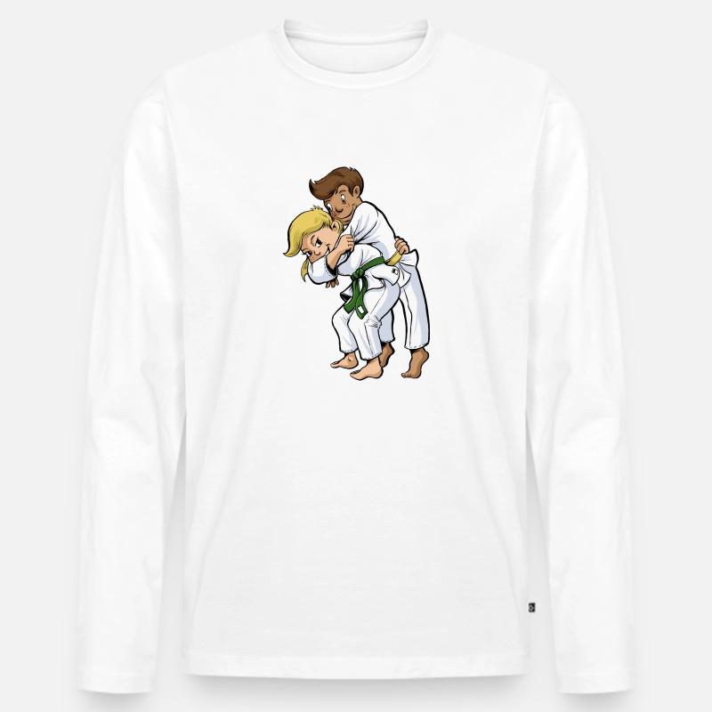 Kinder Judo - Männer Premium Bio Langarmshirt - Weiß