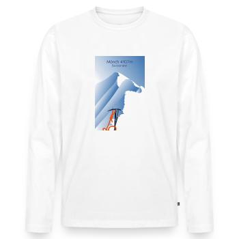 Affiche des Alpes Mönch Suisse Alpinisme piolet - T-shirt manches longues Premium bio Homme - blanc - Devant - Nico (187cm)