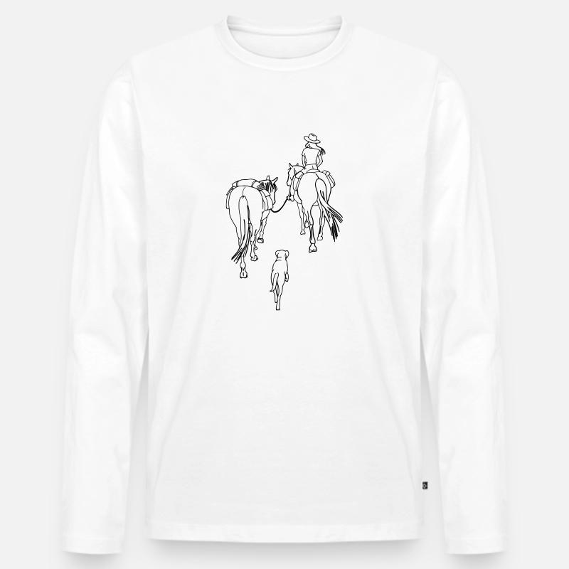 Wanderreiterin hell - Männer Premium Bio Langarmshirt - Weiß