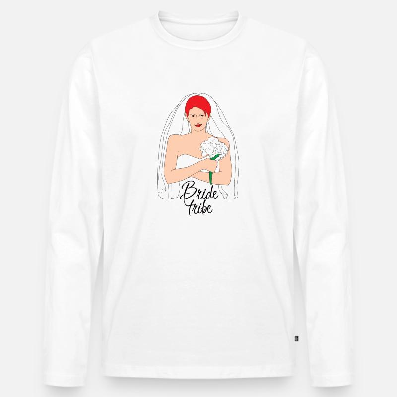 bride tribe rot 2 - Männer Premium Bio Langarmshirt - Weiß