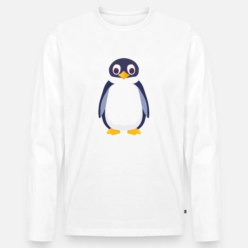 Pinguin - Männer Premium Bio Langarmshirt - Weiß