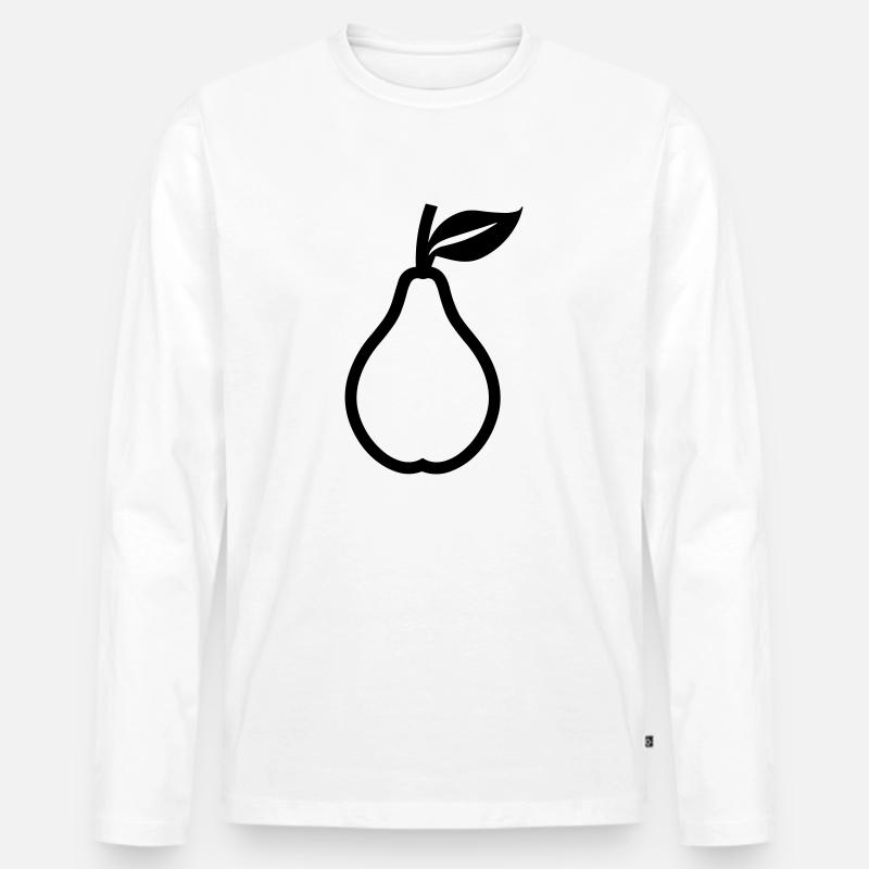 Birne - Männer Premium Bio Langarmshirt - Weiß