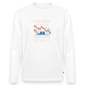 Trading Tips and Strategies for Men - Men's Premium Organic Long Sleeve Shirt - white - Front - Nico (187cm)