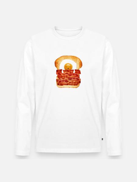 Egg, Bacon & Toast - Men's Premium Organic Long Sleeve Shirt - white