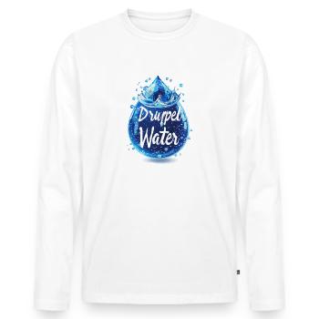 water dripping - Men's Premium Organic Long Sleeve Shirt - white - Front - Nico (187cm)