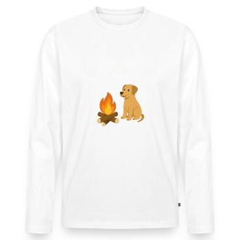 The magic of the campfire in the open air - Men's Premium Organic Long Sleeve Shirt - white - Front - Nico (187cm)
