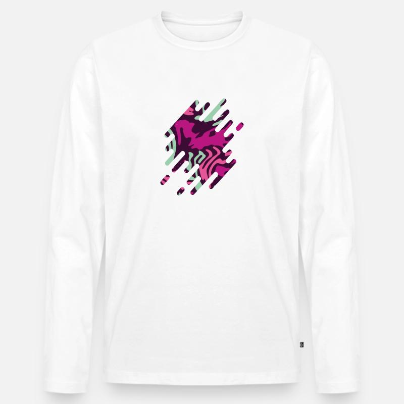 Fleck Tarnmuster Motiv violett - Männer Premium Bio Langarmshirt - Weiß