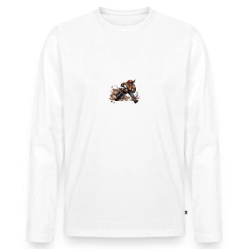 Homme Moto Motard Maillot motarde manche courte - T-shirt manches longues Premium bio Homme - blanc - Devant - Nico (187cm)