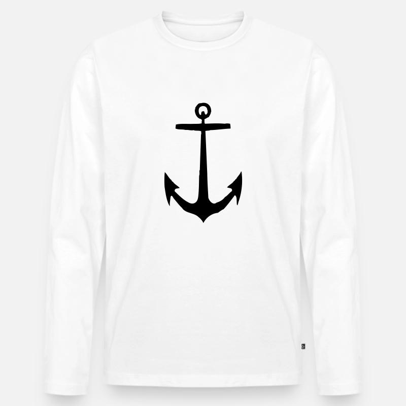 Anker - Männer Premium Bio Langarmshirt - Weiß