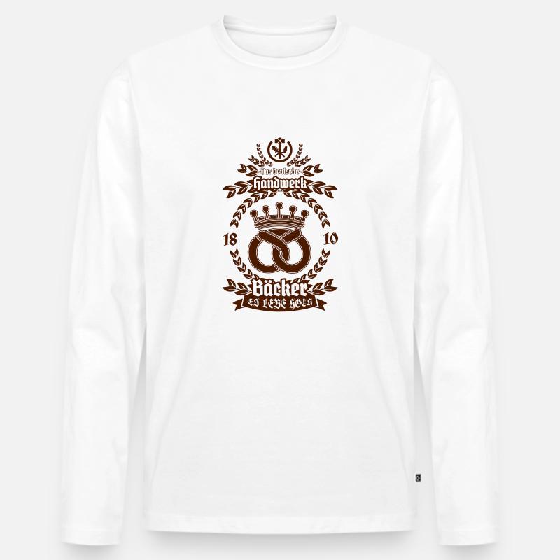 bäcker handwerk - Männer Premium Bio Langarmshirt - Weiß