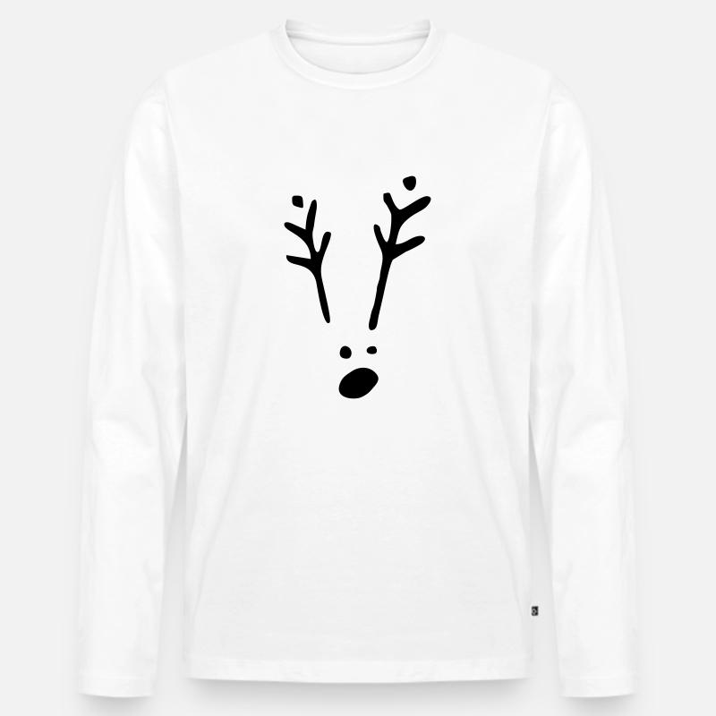 Rudolf 1c Xmas - Männer Premium Bio Langarmshirt - Weiß
