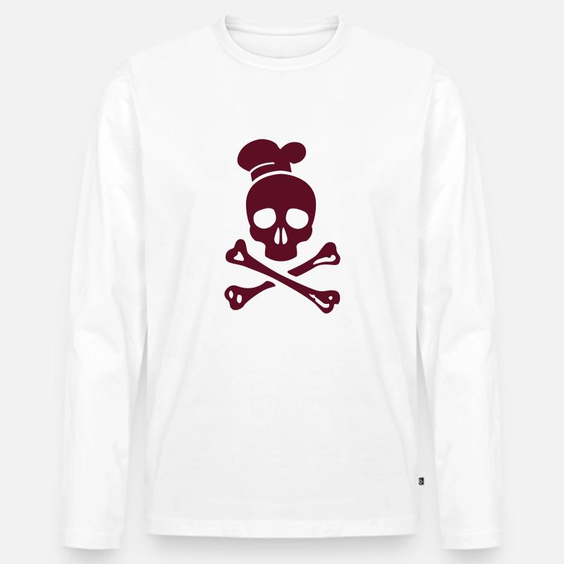 cannibal cook vector - Männer Premium Bio Langarmshirt - Weiß