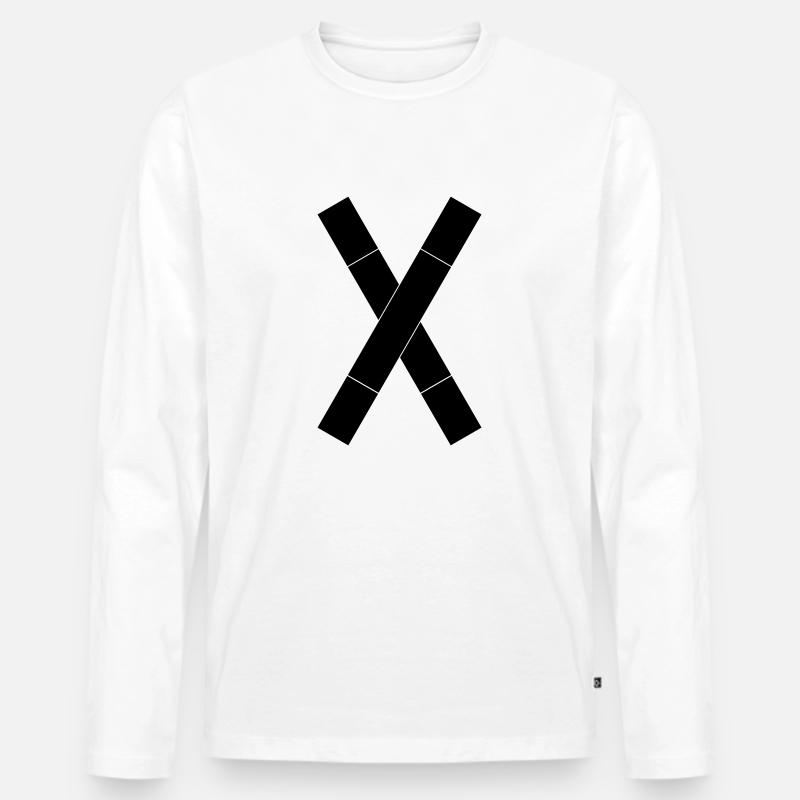 Andreaskreuz 1-farbig - Männer Premium Bio Langarmshirt - Weiß