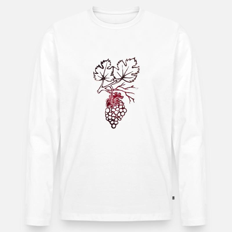 Herzblut - Männer Premium Bio Langarmshirt - Weiß