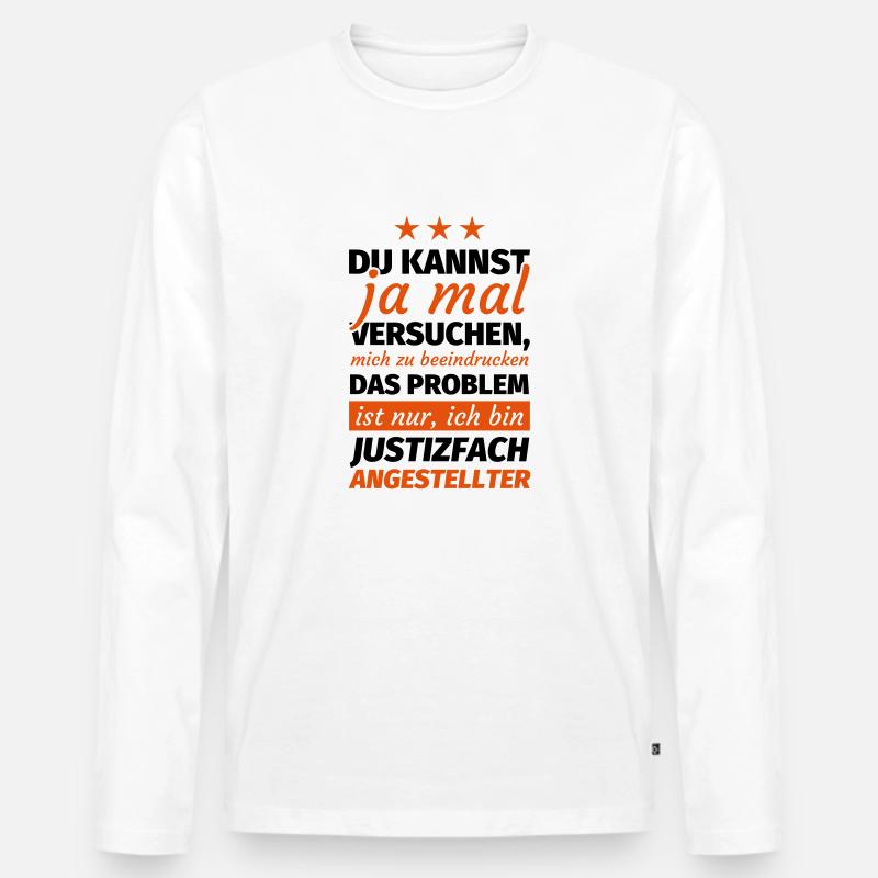 Justizfachangestellter Geschenk - Männer Premium Bio Langarmshirt - Weiß