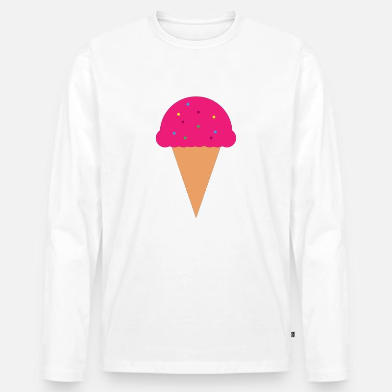 Eis - Männer Premium Bio Langarmshirt - Weiß