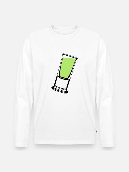 schnapsglass2 - Männer Premium Bio Langarmshirt - Weiß