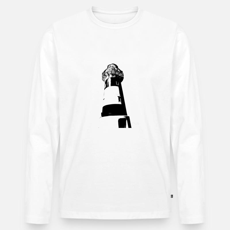 Leuchtturm - Männer Premium Bio Langarmshirt - Weiß