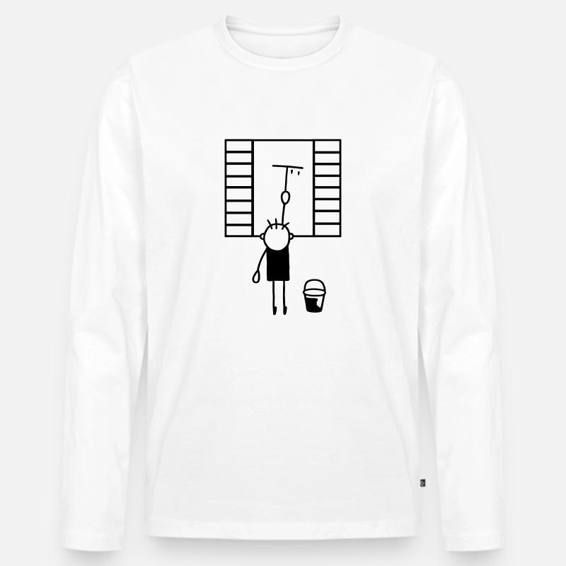 Fensterputzer - Männer Premium Bio Langarmshirt - Weiß