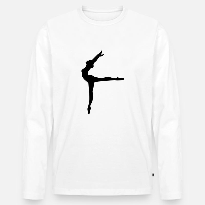Ballett - Männer Premium Bio Langarmshirt - Weiß