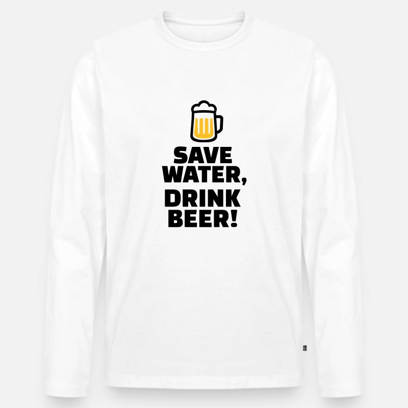 Bier - Männer Premium Bio Langarmshirt - Weiß