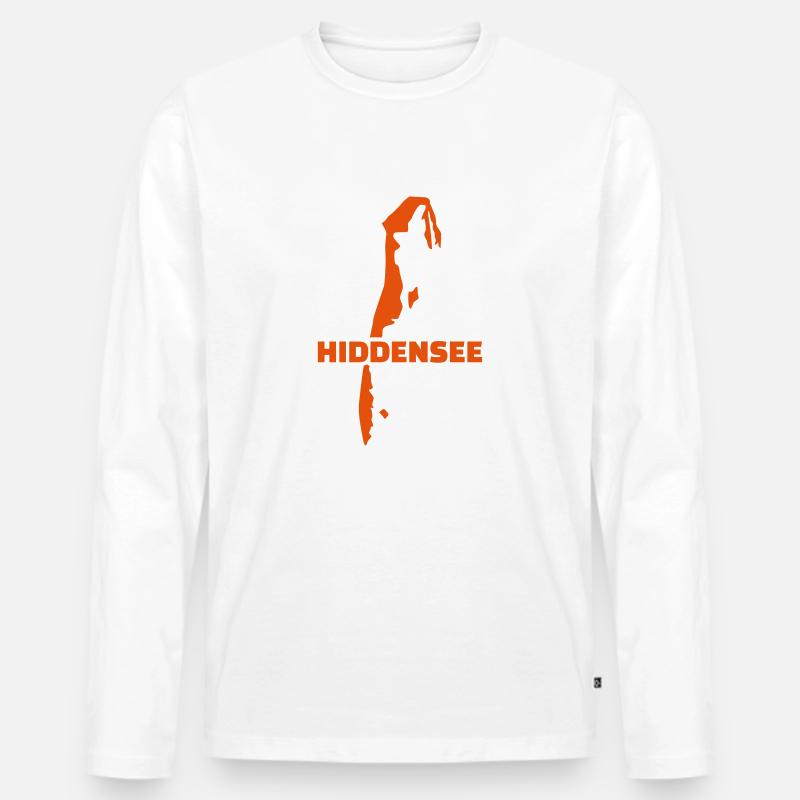 Hiddensee - Männer Premium Bio Langarmshirt - Weiß
