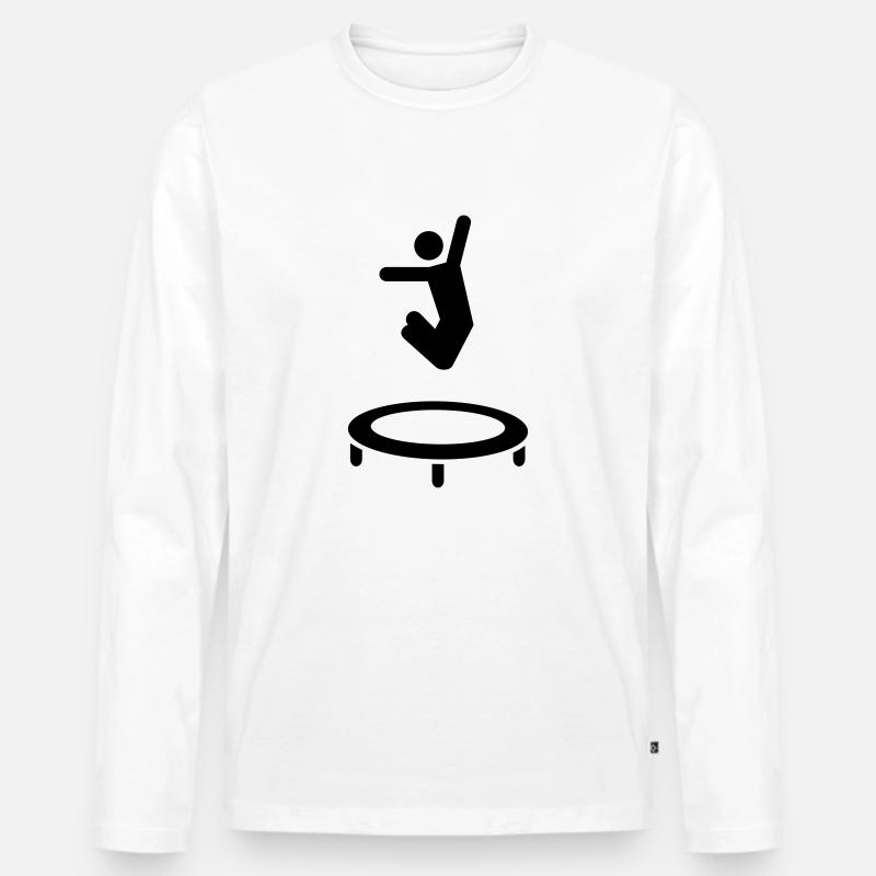 Trampolino - Maglia a manica lunga ecologica premium da uomo - bianco