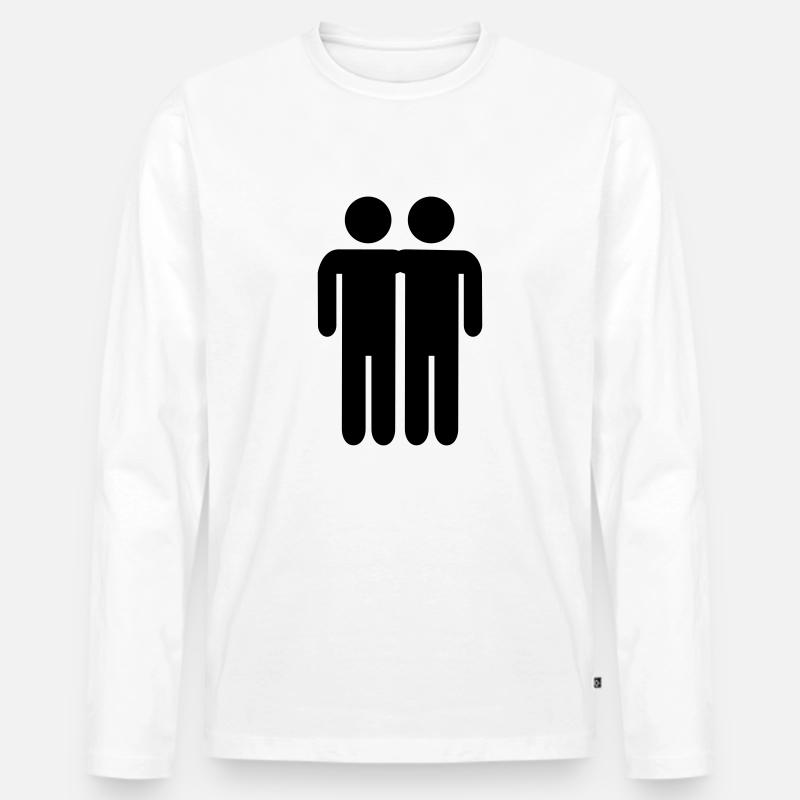 Freundschaft - Männer Premium Bio Langarmshirt - Weiß