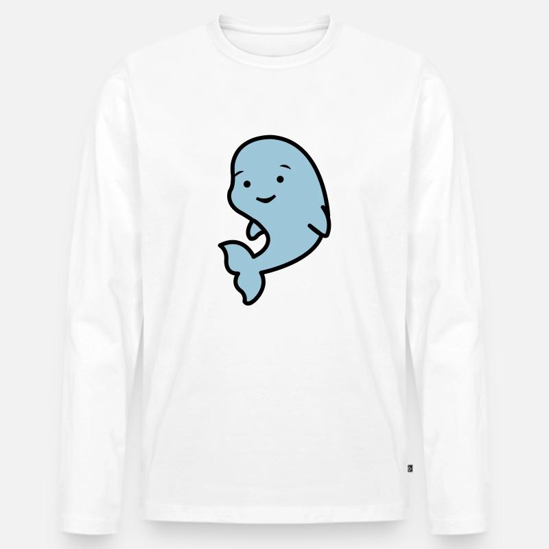 suesser_delfin_02 - Männer Premium Bio Langarmshirt - Weiß