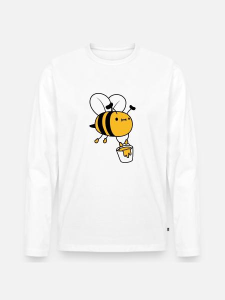 Honey Bucket Bee - Men's Premium Organic Long Sleeve Shirt - white