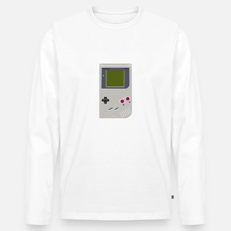 Game Boy - Männer Premium Bio Langarmshirt - Weiß