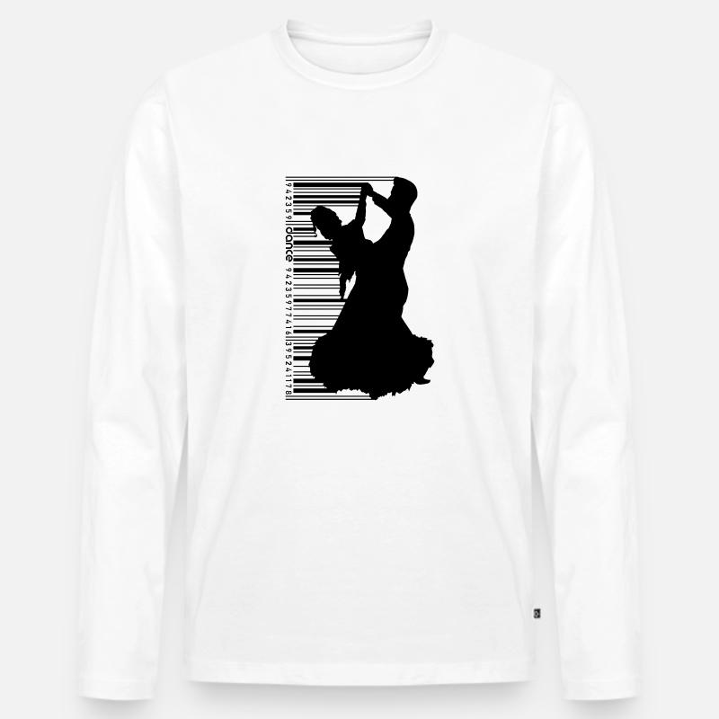 Tanzpaar im QR Code Style - Männer Premium Bio Langarmshirt - Weiß