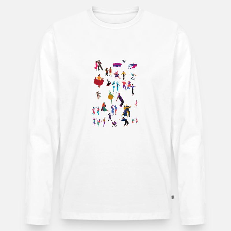 Tanzen - Männer Premium Bio Langarmshirt - Weiß