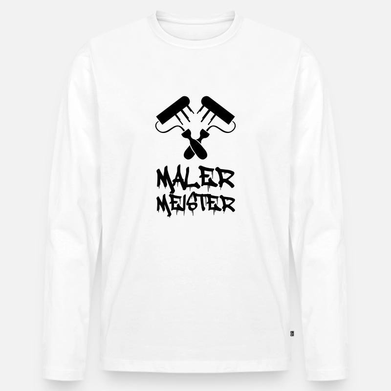 Maler Meister - Männer Premium Bio Langarmshirt - Weiß