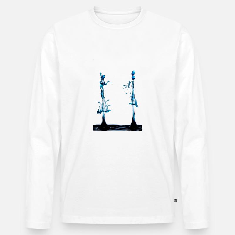 Treffen - Männer Premium Bio Langarmshirt - Weiß