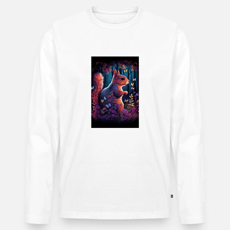 Eichhörnchen Tier Forest - Männer Premium Bio Langarmshirt - Weiß