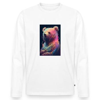 Bear Grizzly Bear Brown Bear Cute - Men's Premium Organic Long Sleeve Shirt - white - Front - Nico (187cm)