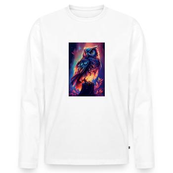 Owl Bird Animal Owls Animals - Men's Premium Organic Long Sleeve Shirt - white - Front - Nico (187cm)