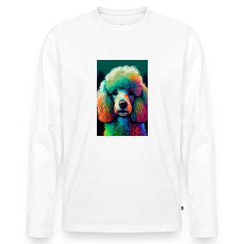 Pudel Hund Hunderasse Hundehalter Pudel Colorful - Männer Premium Bio Langarmshirt - Weiß - Vorne - Nico (187cm)