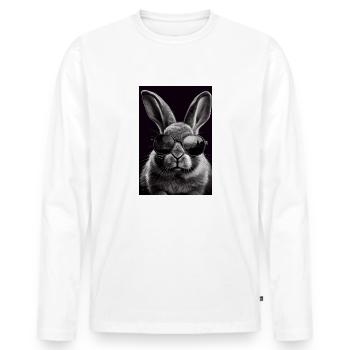 Lapin lapin animal de compagnie Lapin Lapin Lunettes de soleil - T-shirt manches longues Premium bio Homme - blanc - Devant - Nico (187cm)